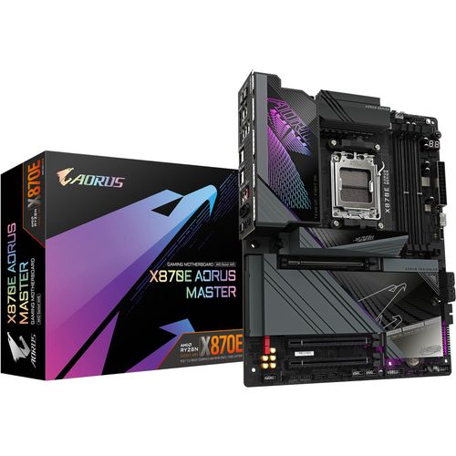 Gigabyte AORUS X870E MASTER - Motherboard - ATX - Socket AM5 - AMD X870E Chipsatz - USB-C 3.2 Gen 2x2, USB4, USB 3.2 Gen 1, USB 3.2 Gen 2 - 5 Gigabit Ethernet, Bluetooth, Wi-Fi 7 - Onboard-Grafik (CPU erforderlich)
