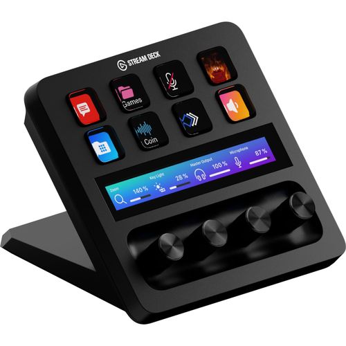 Elgato Stream Deck +, Audiomixer, Live-Produktion und Studio-Controller für Content Creators, Streaming, Gaming, mit anpassbarer Touch-Leiste, Drehreglern und LCD-Tasten, für Mac und PC