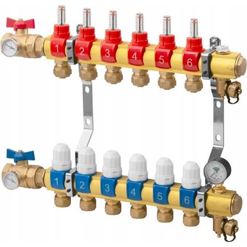 Verteiler für Fußbodenheizung 13 Kreise Set