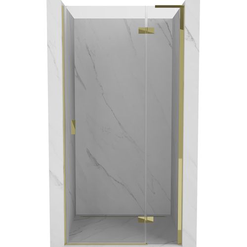 Mexen Mist-H L Duschtür rechts aufschlagend 75 cm, transparent, gold - 8A5L-075-000-50-00-P