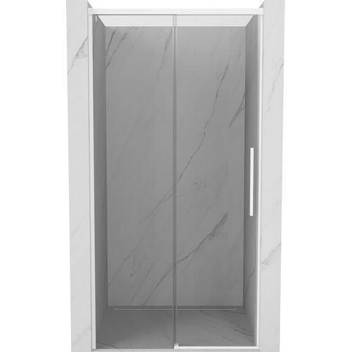 Mexen Rox Schiebetür Duschabtrennung 120 cm, transparent, weiß - 8C2-120-000-20-00