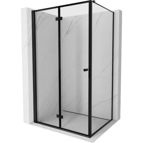 Mexen Mist-F T Duschkabine faltbar links 80 x 85 cm, schwarze Umrandung, schwarz - 8A6T-080-085-70-70-L