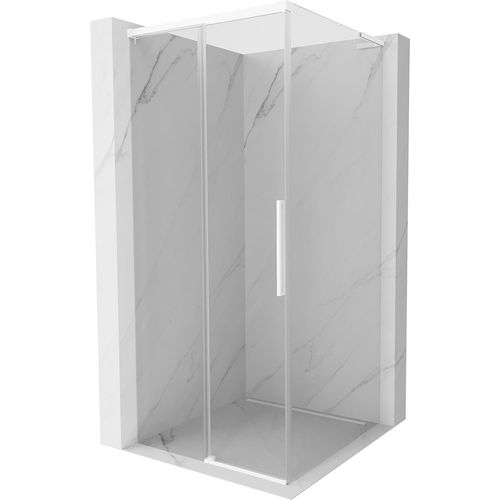 Mexen Rox L Duschkabine Schiebetür 100 x 100 cm, transparent, weiß - 8C2L-100-100-20-00