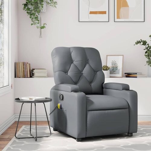 Möbel Massagesessel Relaxsessel Grau Kunstleder - Fernseh- & Relaxsessel 3206086