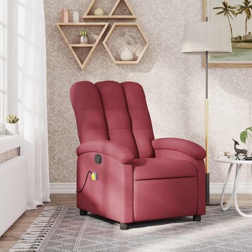 Möbel Massage-Relaxsessel, weinroter Stoff - Fernseh- & Relaxsessel 3205871