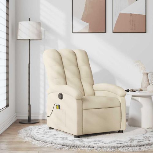 Möbel Massage-Relaxsessel, cremefarbener Stoff - Fernseh- & Relaxsessel 3205874