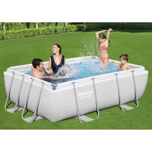 Möbel Bestway Power Steel Swimmingpool-Set Rechteckig 282x196x84 cm - Poolzubehör 92819