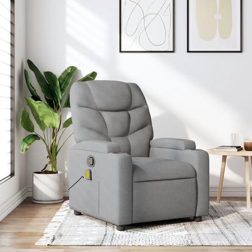 Möbel Massage-Relaxsessel, hellgrauer Stoff - Fernseh- & Relaxsessel 3206032