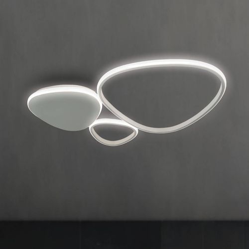 LED-Deckenleuchte Helix, silberfarben, Länge 62 cm, Metall
