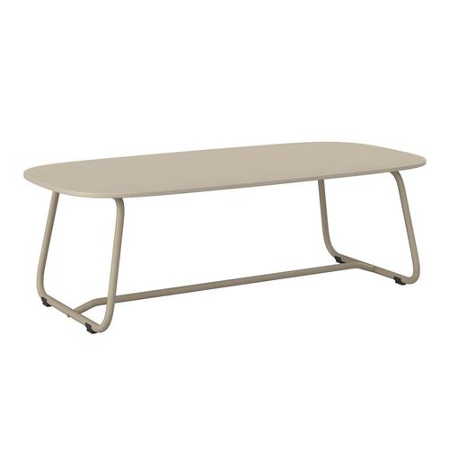 Amatio Loungetisch , Natur, Ecru , Metall, Keramik , oval , Rundrohr , 60x38x120 cm , Loungemöbel, Loungetische