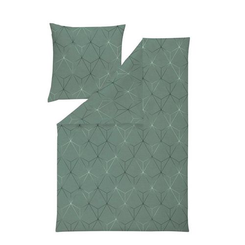 Estella Bettwäsche Atelier , Grün , Textil , Graphik , 135x200 cm , Textiles Vertrauen - Oeko-Tex® , hautfreundlich , Schlaftextilien, Bettwäsche,