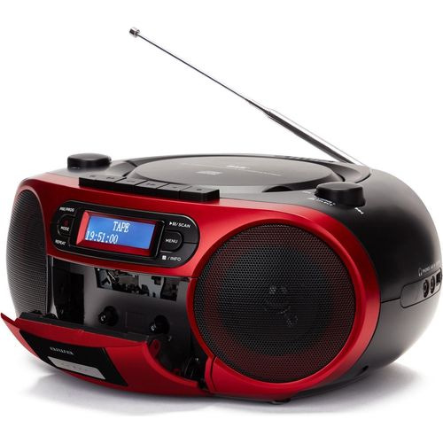 Bluetooth-Lautsprecher mitKassetten und usb Kassettenspieler mp3 usb aiwa Boombox bbtc-660dab red bt radio 5.0 6w rms jack 3.5