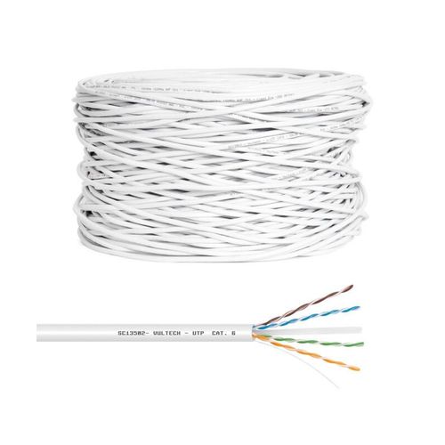 Vultech Netzwerkkabel Cat6 F/UTP 305 Meter Weiß - Strang Lan 1000 Mbit/s