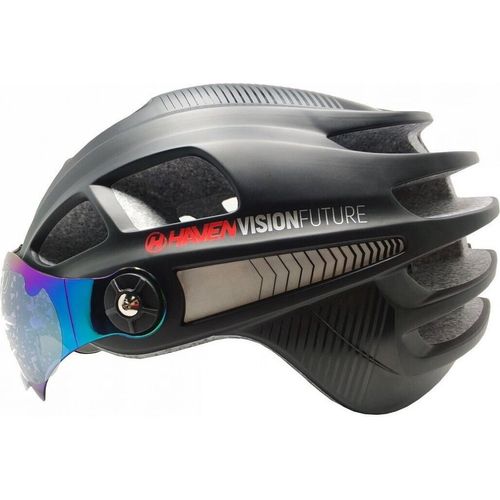 Haven Vision Future Fahrrad Helm aufklappbares Visier Größe S bis M Schwarz