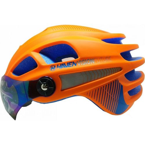 Haven Vision Future Fahrrad Helm aufklappbares Visier Größe L bis XL Orange