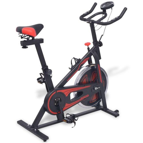 vidaXL Fitnessfahrrad Heimtrainer mit Pulssensoren Schwarz und Rot