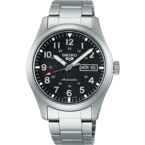 SEIKO Herren Automatik Armbanduhr aus Edelstahl mit Edelstahl Band - 5Sports - SRPG27K1