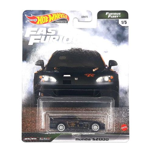 Hot Wheels GBW75-GRK60 Honda S2000 schwarz mit Dekor - Fast & Furious Fleet 1/5 Modellauto