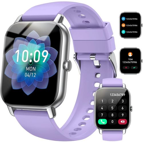 JUNG Nerunsa Smartwatch Damen & Herren Fitnessuhr, mit Bluetooth Smartwatch (4,69 cm/1,85 Zoll) mit Telefon Funktion, 100+ Trainingsmodi)