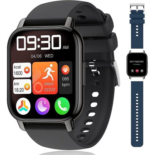JUNG POPGlory Smartwatch Damen & Herren Fitnessuhr, mit Bluetooth Smartwatch (4,69 cm/1,85 Zoll) mit Telefon Funktion, 100+ Trainingsmodi
