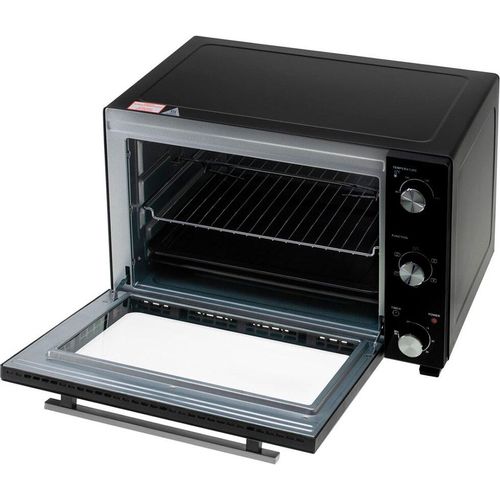 Adler Elektrobackofen de 48 Liter AD 6026, Temperatur einstellbar bis 230°C, Timer de 60 Minuten, Umluft- und Drehgrillfunktion, 5 Backmodi de, Farbe Schwarz