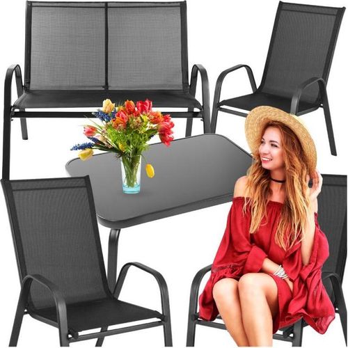 Gartenmöbel Set Gartenmöbel Set Metall 2 Stuhl Sofa Tisch