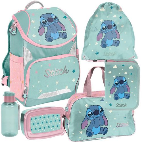 Schulranzen 6-tlg. Set für Mädchen & Jungen LILO & STITCH disney sticz – Paso Ranzen, Mäppchen, Tasche, Flasche, Frühstückstasche