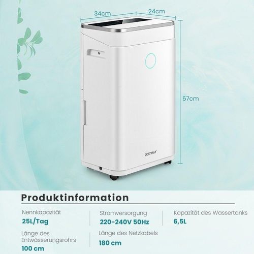 Luftentfeuchter Luftentfeuchter mit 6,5 L Wassertank für bis zu 30 ? 25 L / Tag