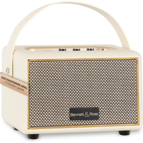 BB-820CW Blackmore Junior - Retro BT Vintage Lautsprecher in Lederoptik mit 5200 mAh Akku - mit MicroSD-Eingang mit MP3-Player - 3,5mm Aux-Anschluss