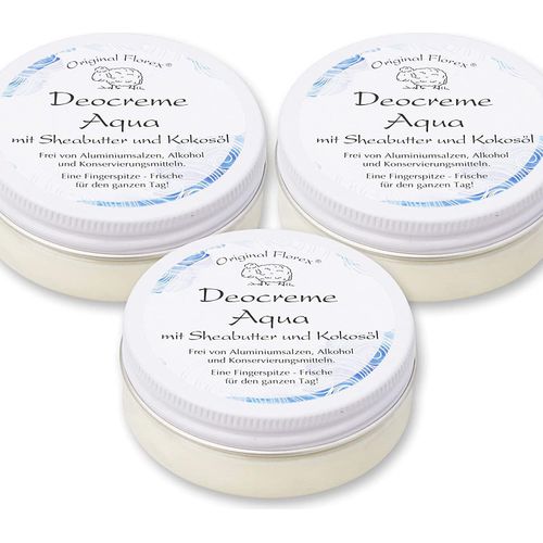 Florex Deocreme 3x40ml, Aqua mit biologischer Schafmilch ohne Aluminiumsalze Alkohol Konservierungsstoffe 3*40 g
