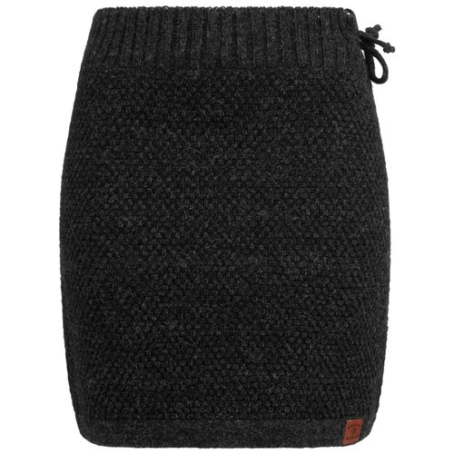 Strickrock kurzer Winter Rock mit klassischem Waffel-Muster Wolle Boho, Größe:L/XL, Farbe:Black / Schwarz