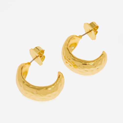 750er vergoldete Creolen mit Struktur Image