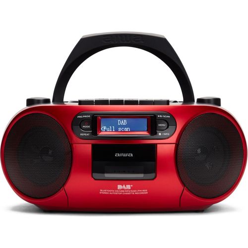Radio mit CD-Player, Kassette und Bluetooth Rot