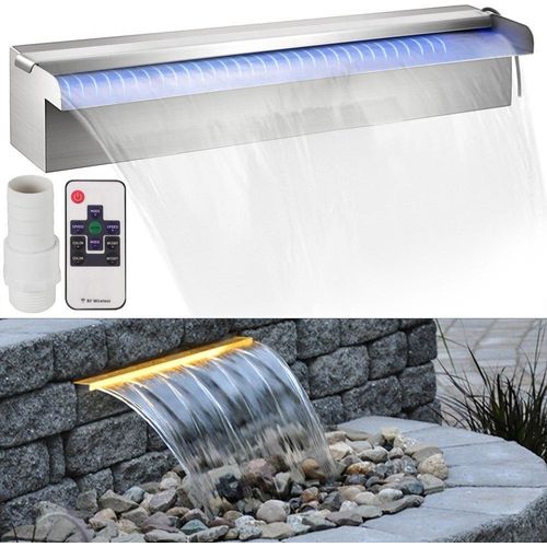 Pool-Wasserfall LED Schwalldusche - 17,7 x 4,5 x 3,1 - Dekoration Gartenteich - Poolbrunnen - Wasserfontäne 1,3 - Poolfontäne 0,87