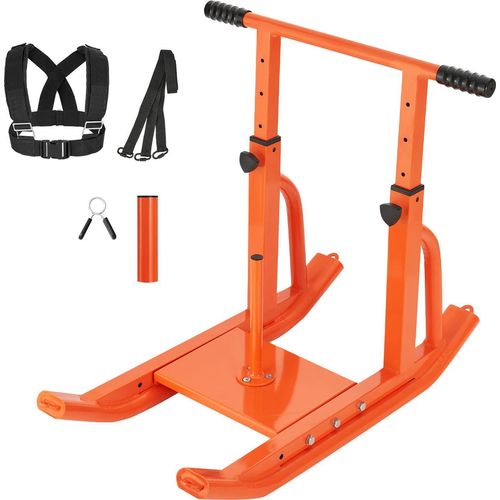 SucceBuy Krafttrainings-Schlitten zum Schieben und Ziehen für Fitness und Kraft – Orange