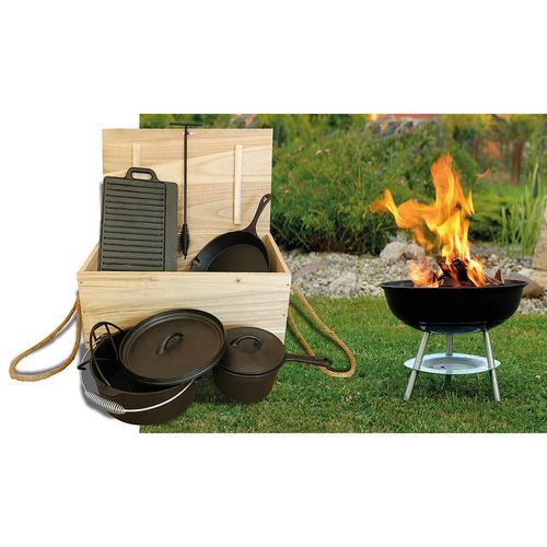 Xxxl Gusseisen-Kochset Gusseisen-Kochset 2273 , Schwarz , Metall , 6-teilig , Grills & Outdoor-Küchen, Grillzubehör