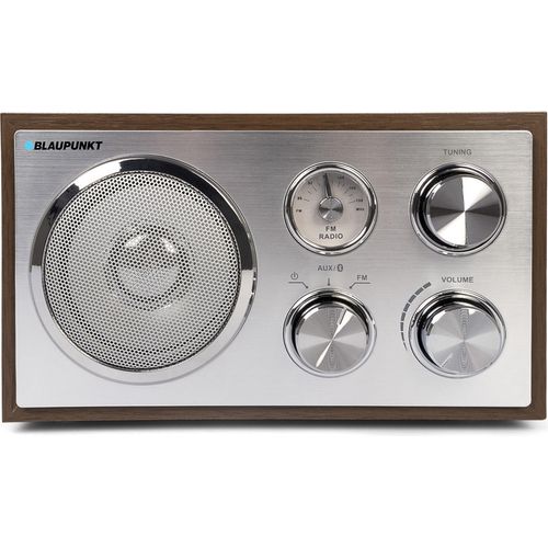 Blaupunkt RXN 180 Retro Designradio mit Bluetooth, Aux In, UKW FM Küchenradio, Kofferradio mit Holzgehäuse, Nostalgieradio mit Teleskopantenne, Analog-Tuner, beleuchtete Senderskala