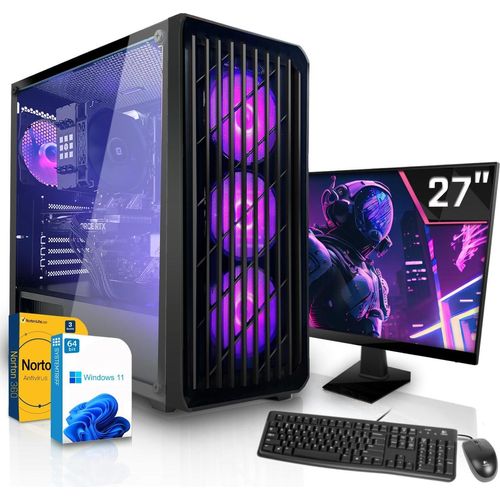SYSTEMTREFF Office Komplett PC - Ryzen 5 7600 - AMD Radeon Graphics - 32GB DDR5 - 2TB NVMe - 27 Zoll TFT - Windows 11 Pro - Desktop