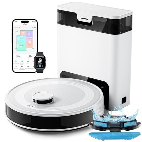 LEFANT M2Pro Saugroboter mit Wischfunktion, Staubsauger Roboter mit LiDAR-Navigation, 6000 Pa, APP/Alexa Steuerung, Roboterstaubsauger für Tierhaare