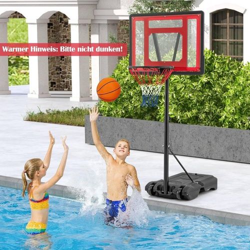 Pool Basketballkorb outdoor Basketballständer 115-135 cm höhenverstellbar Rot