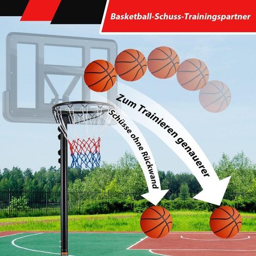 Basketballkorb Outdoor tragbarer Basketballständer 260-305cm höhenverstelbar Schwarz