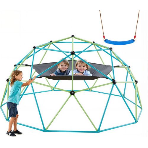VEVOR Kletterkuppel geometrisches Klettergerüst (305 cm breit) mit Schaukel & Hängematte, 453 kg belastbares Klettergerüst, Klettergerät für Kinder von 3 bis 10 Jahren Gartenspielzeug Spielplatz