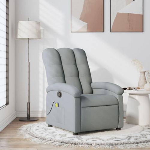 Langlebige Massage-Relaxsessel, hellgrauer Stoff,Fernseh- & Relaxsessel Möbel31869