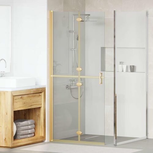 Walk-in Duschwand Gold 90 x 6.5 x 190 cm Energiesparendes Glas