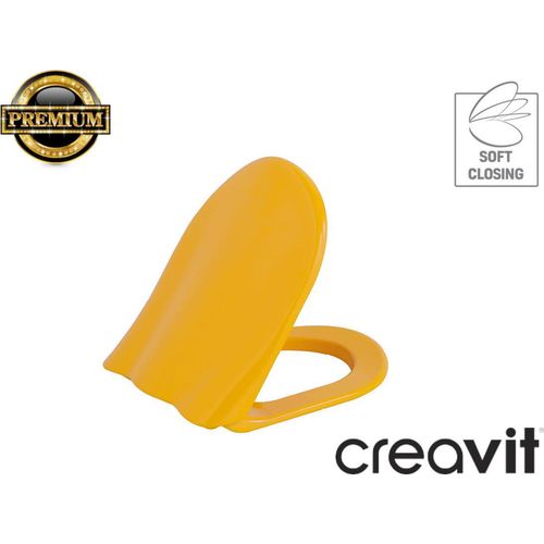 Creavit | Toilettensitz Ducky - Gelb - Soft-Close - Hochwertig, Für Kinder, Duroplast