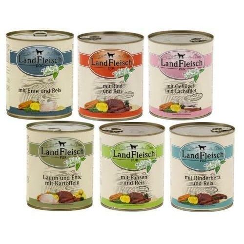 Landfleisch Dog Adult 24 x 400 g Dosen Hundefutter max. 5 Sorten wÃ¤hlbar