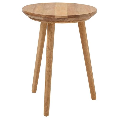 Hocker Agra , Eiche , Holz , Eiche , massiv , rund , 35x35x45 cm , Wohnzimmer, Hocker, Sitzhocker