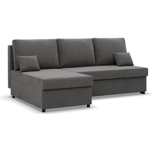 Ecksofa mit Schlaffunktion KEMI, Wohnzimmer Couch, Schlafcouch Ausziehbar, Grau