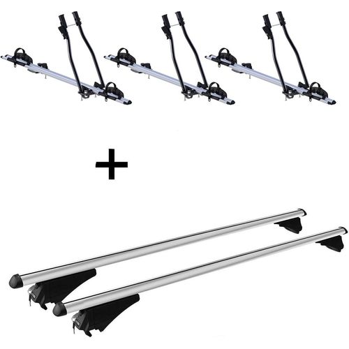 3x Fahrradträger SAGITTAR + Relingträger Tiger XL kompatibel mit für Hyundai Tucson (TL) ab 2015