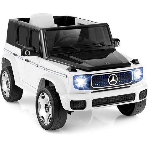 Kinder Mercedes-Benz Elektroauto mit 2,4G Fernbedienung & Scheinwerfer 12V Elektrofahrzeug Weiß